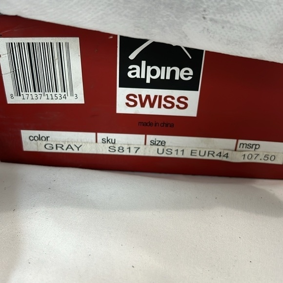 NEW WITH BOX Alpine Swiss Beau Gray Genuine Suede Wingtip Brogue Lace Up Oxford main image 6